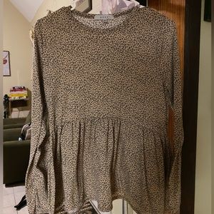 Cute animal print long sleeve top